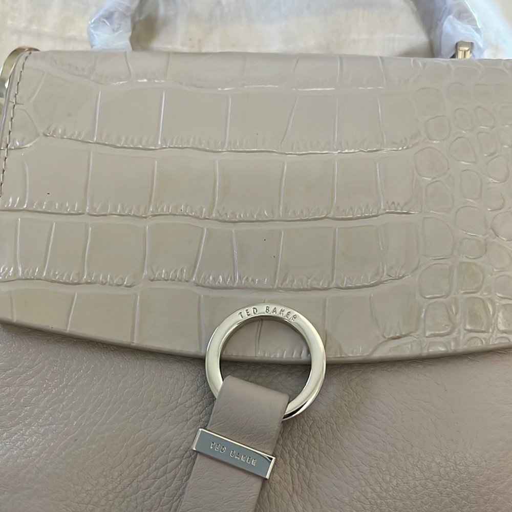 Ted Baker Loop & Tab Grainy Mini Crossbody- Beige - image 7